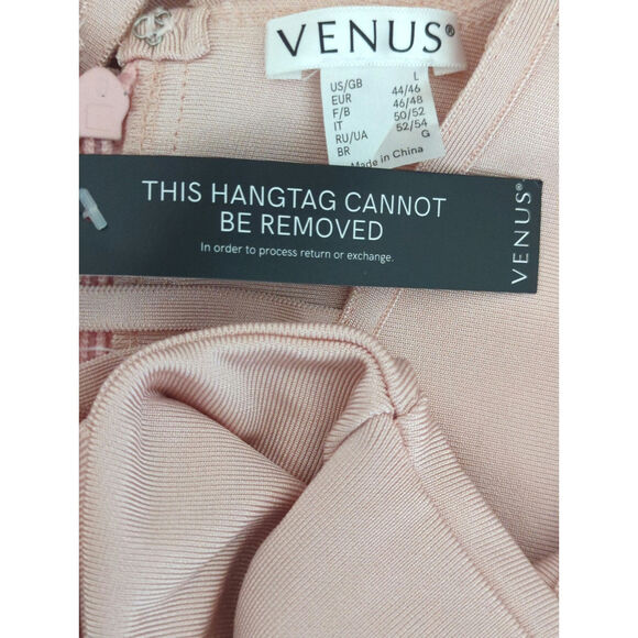 Venus Bandage Strappy Pink Cut Out Bodycon Mini Party Chic Dress LARGE NWT - Picture 10 of 10